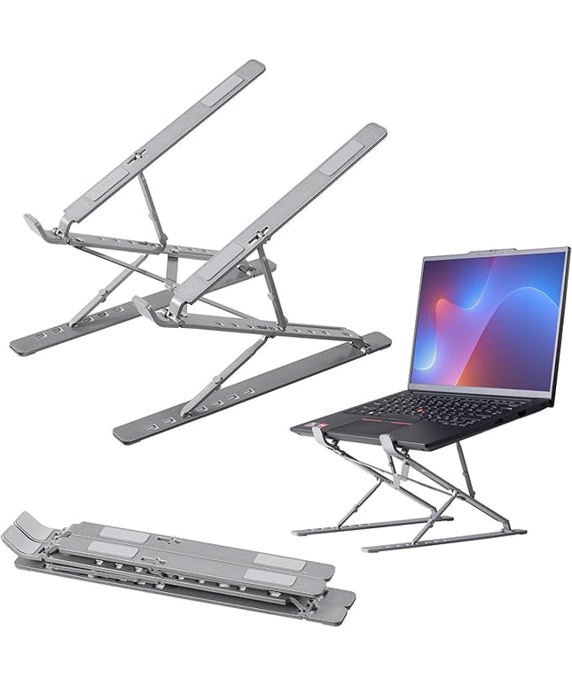 kwmobile Laptop Stand - Adjustable Laptop Riser, Holder - Aluminium Portable DJ, Gaming Stand - Foldable Lap Top, Notebook Desk Stands - Folding Computer Accessories