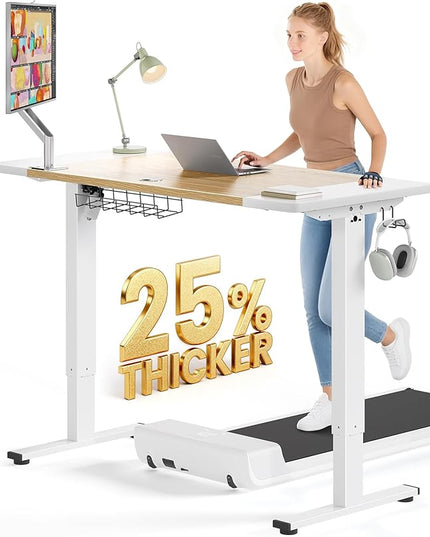 SIAGO Electric Standing Desk Adjustable - 48 x 24 Inch Sit Stand up Desk with 0.8 Inch Thick Tabletop - Adjustable Height Table with 3 Memory Preset, Cable Management for Home Office
