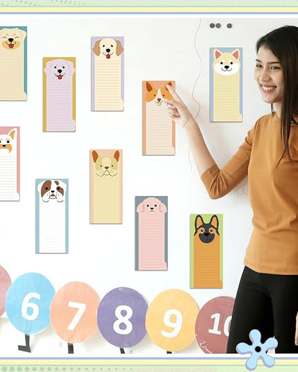 Censen 10 Pack 500 Sheets To Do List Notes Daily Checklist Notepads with 50 Sheets Each Undated Color Memo Pad Block Shopping List Pad Weekly Plan Notepad Organizer Planners(Dog Pattern,Lined)