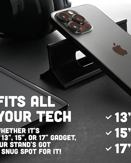Steepy Portable Laptop Stand for Desk – Adjustable Height, & Portable Laptop Holder – Ergonomic Computer Stand for Cooling & Comfort – Slip-Proof, Sturdy Design – Universal Fit for 13-17 Inch Devices