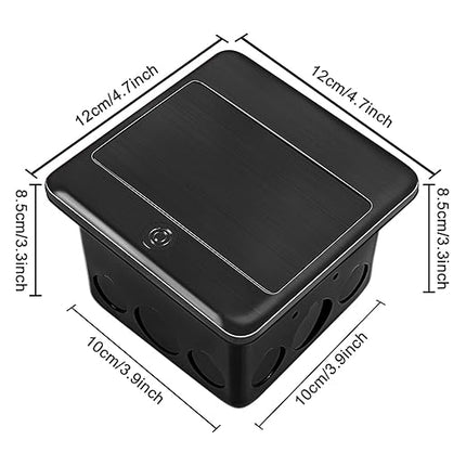 Vagueior Recessed Floor Electrical Outlet Kit,Waterproof Electrical Outlet Covcer Box,Hidden 4.8A USB+20A Tamper-Resistant Receptacle Outlet with Slow Elastic Damping ，ETL Certified,Black