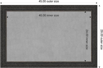 Amanti Art Black Framed Magnetic Board 29x45 Large Vision Board for use with Magnets, 100% Metal Sheet to Display Items as Office Decor or for Home Organization in mudroom, Kitchen or Kids Room