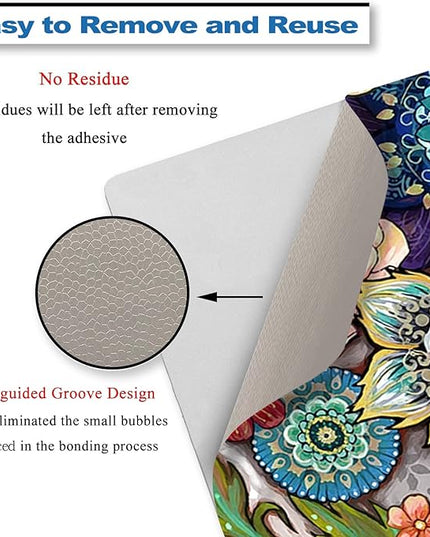 Laptop Skin Sticker Decal,12" 13" 13.3" 14" 15" 15.4" 15.6 inch Laptop Vinyl Skin Sticker Cover Art Protector Notebook PC (2 Wrist Pad Skins Included), Decorative Waterproof Removable, Colorful Flower