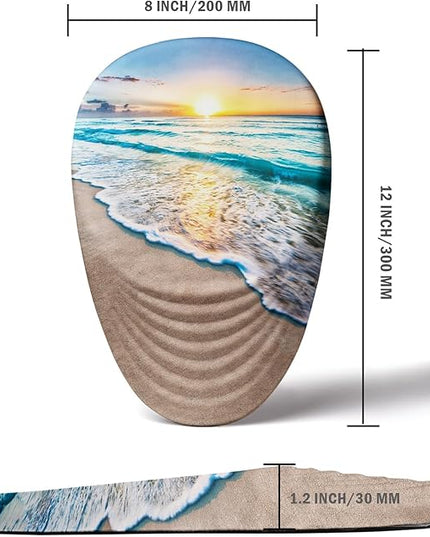 Sunset Mouse Pad, Ergonomic Mouse Pad with Wrist Rest Support, Non-Slip PU Base Desktop Mousepad for Pain Relief, Computer, Office & Home, Beach