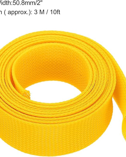 uxcell Expandable Sleeving, 2-inch 10ft Cable Sleeve, Yellow