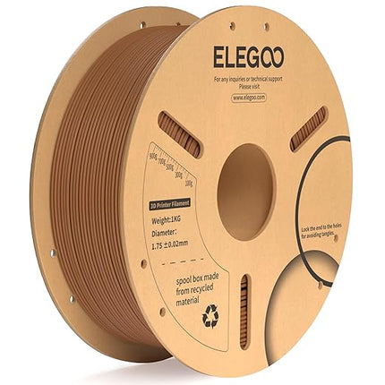 ELEGOO PLA Plus Filament 1.75mm Brown 1KG, PLA+ Tougher and Stronger 3D Printer Filament Dimensional Accuracy +/- 0.02mm, 1kg Spool(2.2lbs) Fits for Most FDM 3D Printers