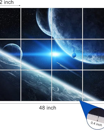Dmsky Art Acoustic Panels,48“x36”Acoustical Wall Panel, Decorative Sound Absorbing Panel for Walls, Studio Acoustic Treatment Soundproof Wall Panel（12 Pack,Space）