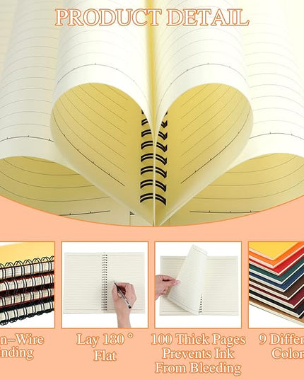 Yahenda Spiral Notebook Bulk A5 Journal Lined 8.3'' x 5.5'' Writing Composition Paper Small Notepad Subject Notebook for Students Office Business Back to School Supplies(Multi Color,18 Pcs)