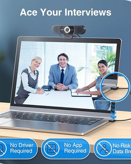 EMEET C980 PRO 3-in-1 4K Webcam with Microphone and Speaker, 60°-98° Wide Angle Webcam w/ 4 Noise Cancel Mics, 2 Speakers, Fixed Focus, Magnetic Privacy Cover, Great for Group and Personal Video Calls