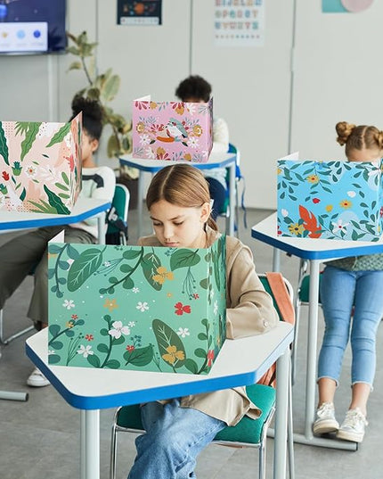 Crtiin 24 Pcs Privacy Folders for Students Desk Dividers Standard School Privacy Cardboard Board Testing Dividers Shield for Classroom Teacher Supplies Keep Eyes from roving(Fresh)