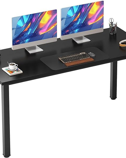 Need 54.3 Inch Large Computer Desk, Modern Simple Style Desk for Home Office, Basic Writing Table for Study Student, Black