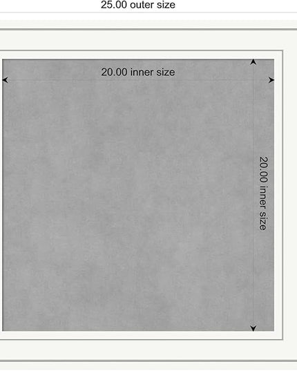 Amanti Art White Framed Magnetic Board 25x25 Medium Vision Board for use with Magnets, 100% Metal Sheet to Display Items as Office Decor or for Home Organization in mudroom, Kitchen or Kids Room