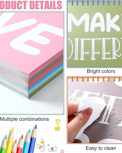 Honoson 24 Pcs Bulk Inspirational Privacy Folders for Students Cardboard Test Privacy Boards Motivational Words Desk Dividers Shield for Classroom School Study Supplies, 6 Styles (Boho)