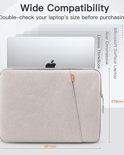 JETech Laptop Sleeve for 15-Inch Notebook, Compatible with MacBook Air 15-Inch M4/M3/M2, MacBook Pro 16-Inch M4/M3/M2/M1, Waterproof Shockproof Case with Accessory Pocket Bag (Starlight)