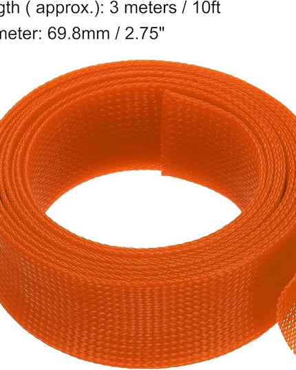 uxcell Expandable Sleeving,2 3/4-inch 10ft Cable Sleeve, Orange