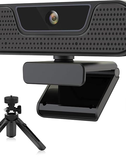 saylas 4K Webcam with 4 Noise Cancellation Microphone, W8GS Web Cam, Privacy Cover, 85° FOV, Plug & Play Web Streaming Camera for Computer, USB Webcam for Pc, Laptop, Desktop, Mac