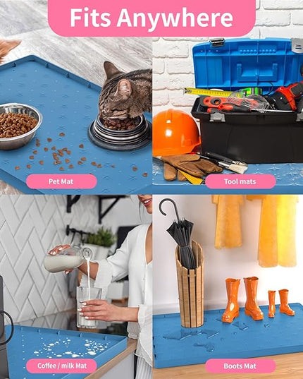 Sdpeia Under Sink Mat 22"×14" Waterproof Silicone Cabinet Liner & Sink Protector for Kitchen & Bathroom, Multi-Purpose Organizers Tray for Pets, Laundry, Cat Litter Mat
