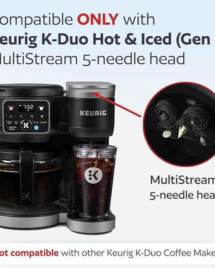 2 Reusable K Cups and Basket Coffee Filter for Keurig K-Duo Hot & Iced Single Serve & Carafe Coffee Maker with MultiStream Technology (Gen 2)