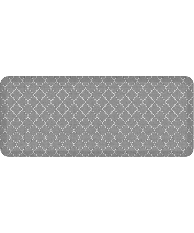 GelPro Anti-Fatigue Designer Comfort Kitchen Floor Mat, 20x48, Trellis Grey Stain Resistant Surface with 3/4” Thick Ergo-Foam Core for Health and Wellness