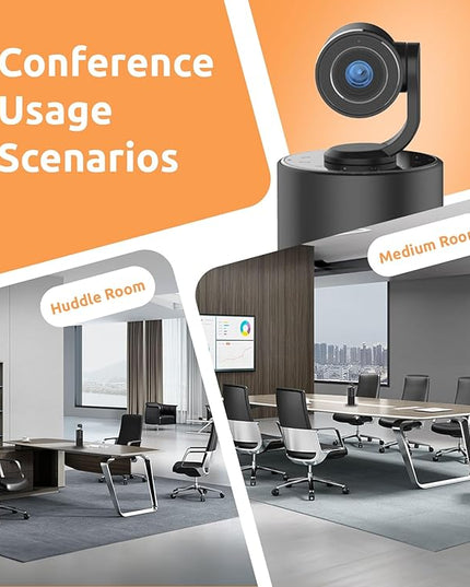 TOUCAN Video Conference Camera with 4 Noise-Cancelling Mics, Speaker, Adjutable Camera, 1080p Detachable USB Webcam Plug and Play Works with Zoom, Microsoft Teams and More, for PC/Mac/Laptop