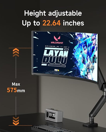 Pholiten Adjustable Rotating arm for Monitor Stand - Supports 1-33lbs Weight, Supports 45 inch Straight screen/49 inch Curved Screen, Compatible with VESA 75x75-100x100mm Desktop Monitor Mount