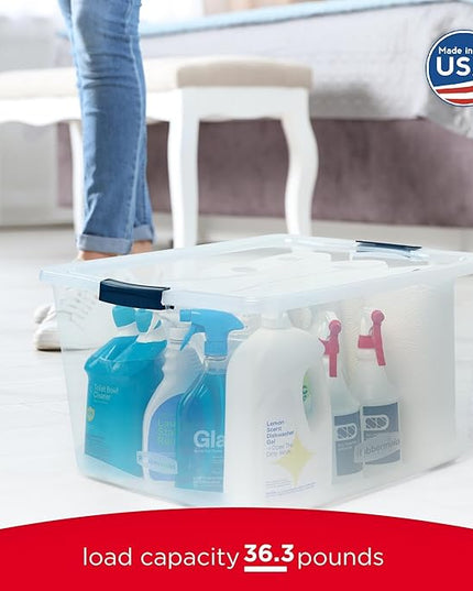 Rubbermaid Cleverstore 71 Qt Clear Storage Bins with Lids, 4-Pack, Stackable, BPA-Free, Made in USA