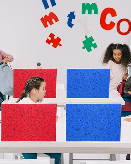 Crtiin 24 Pcs Privacy Folders for Students Desk Dividers Standard School Privacy Cardboard Board Testing Dividers Shield for Classroom Teacher Supplies Keep Eyes from roving(Cute)