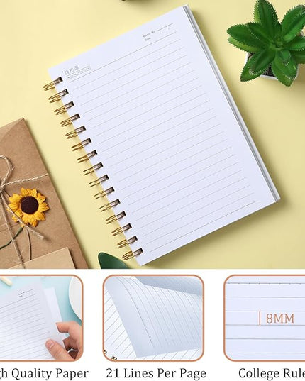 Boho Floral Christian Notebook - Christian Gifts for Women, Bible Verse Spiral Notebooks for Church Note Taking, Bible Study Journal School Office Stationery Supplies 5.5x8.3 Inches