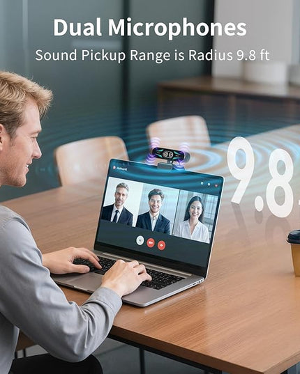 EMEET C60E Dual-Camera 4K Webcam for Streaming, Wide-Angle and Telephoto Cameras, Max 11X Hybrid Zoom & PDAF Autofocus, Remote Control, RGB Lighting, 2 Mics, Ideal for Livestreaming and Online Meeting
