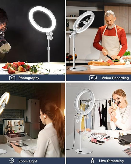 Ring Light with Stand, Zoom Lighting for Computer Video Conference, Video Calls, Home Office, Lighting for Video Recording