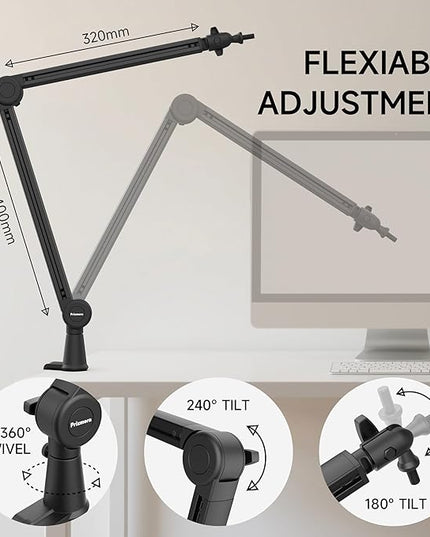 Mic Arm, Premium Microphone Boom Arm with Cable Management, 360°Rotatable Boom Arm, Mic Boom Arm for Streaming, Gaming, Podcasts, Home Office, Recording