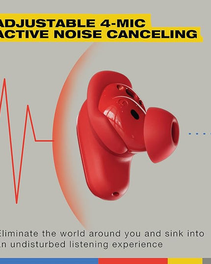 Skullcandy Method 360 ANC Wireless Earbuds, Sound by Bose, Bluetooth Headphones, Premium Noise Cancelling, Up to 40 Hrs Battery, Sweat and Water Resistant, Microphone for iPhone Android - Plasma