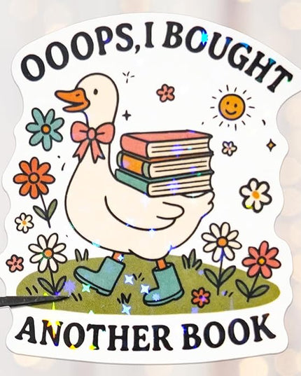 300 PCS Book Stickers for Kindle, Bookish Sticker Pack Reading Glitter Waterproof Vinyl Decals for Laptop, Ebook Readers, Water Bottles, Phone, Journal, Scrapbook, No Repeats (Holographic)