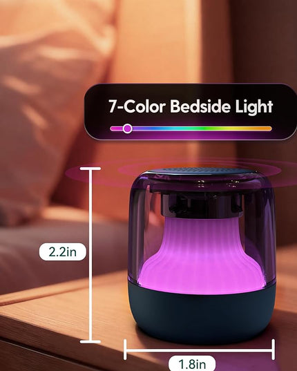 Babelio Pocket Glow White Noise Sound Machine - Upgraded 7 Color Night Lights, 20 Non-Looping Sounds, Timer & Memory Function, Portable for Adults & Babies, Black