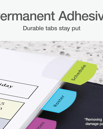Redi-Tag Laser Printable Tabs, Permanent Index Tabs, Customizable Adhesive Labels, Assorted Tropical Colors, 1.125" x 1.25", 100 Per Pack (1006788)