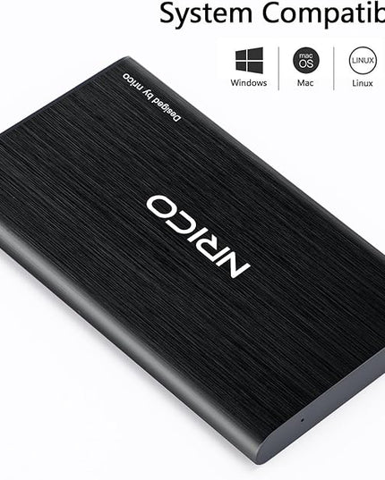 NRICO Ultra Slim 320GB Portable External Hard Drive USB3.0 HDD Storage Compatible for PC, Desktop, Laptop,Mac,PS4, Xbox one (Black, 320, GB)