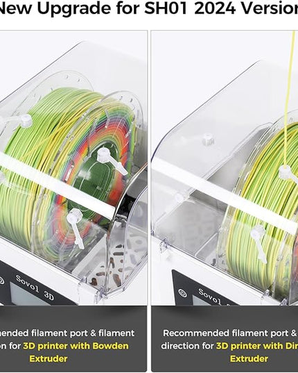 Sovol Filament Dryer 2025, SH01 Filament Dehydrator 3D Printer Spool Holder with Upgraded Fan, Dry Box for Keeping Filament Dry, Compatible with 1.75mm, 2.85mm PLA PETG TPU ABS