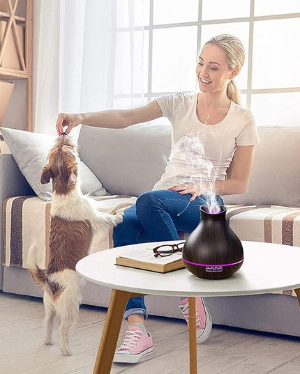 BZseed Aromatherapy Essential Oil Diffuser, 550ml Ultrasonic Fragrant Oil Large Room Humidifier, Diffusers for Home with Timer and Waterless Auto-Off, 7 Color LED Lights,Cool Mist Humidifiers