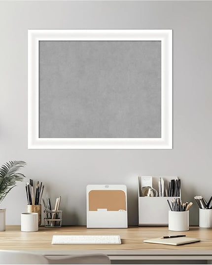 Amanti Art White Framed Magnetic Board 19x23 Small Vision Board for use with Magnets, 100% Metal Sheet to Display Items as Office Decor or for Home Organization in mudroom, Kitchen or Kids Room
