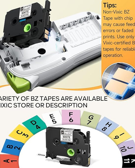 Label Maker Machine with Tapes, Label Maker Bundle 4-Label Tapes Included, Label Maker with Backlit Screen & Waterproof-Labels Laminated, H1100 Handheld Portable Labeler Machine for Home Office Gifts
