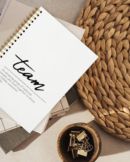 hold fizz Team Gifts for Employees, Meeting Notebook for Work, Thank You Gifts for Employees Coworkers, Office Supplies for Desk, Teamwork Gifts, Team Appreciation Gifts, White Hardcover Spiral Notebook 5.5x8.3