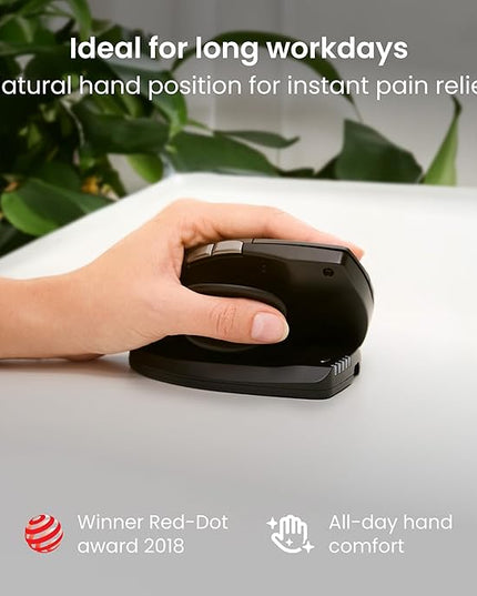 Contour Unimouse Ergonomic Vertical Mouse Adjustable 35°-70° Tilt Angle, 6 Programmable Buttons for Productivity, Customizable Thumb Rest for Wrist Pain Relief | Plug & Play Mac/PC - Wireless - Left