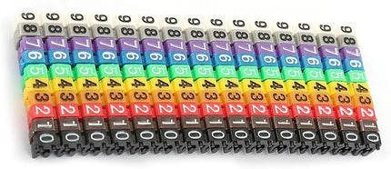 Wire Number Tube Cable Marker, 0.1 x 0.1in Colorful Clip on Wire Marker, Digital Number Wire Numbering Marker, Plastic Cable Numbering Marker Tube for Wires Management, 150Pcs