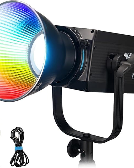 NANLITE FS-300C 300w RGB Studio Spotlight, 2700K-7500K, APP Control,Led Video Light Bowens Mount for Photography, Videography,Live Streamer,Content Creation
