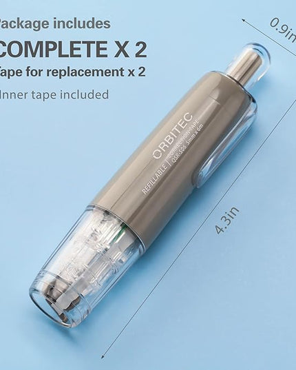BITOSEE Refillable Retractable Quick Dry White Correction Tape,Mini Small Aesthetic Cute Correction Tape, with Easy to Use Kawaii Pen Shaped Applicator,for School Office Supplies