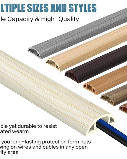 Floor Cord Covers for Wires 10FT Cable Hider Wire Cover Self Adhesive Cord Hider Floor for Offices, Homes, Workshops, Warehouses Cable Cavity 0.39" W x 0.27" H