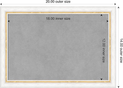 Amanti Art White Framed Magnetic Board 14x20 Small Vision Board for use with Magnets, 100% Metal Sheet to Display Items as Office Decor or for Home Organization in mudroom, Kitchen or Kids Room