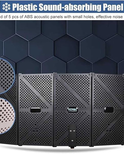 Portable Desktop Soundproof Cover,Microphone Soundproofing Acoustic Foam Panel,Self Made Sound Booth Box,Home Recording Equipment,for Music Practice Room(Black)