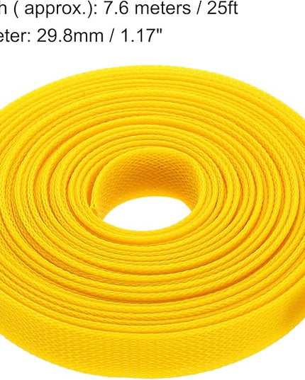 uxcell Expandable Sleeving,1 3/16-inch 25ft Cable Sleeve, Yellow