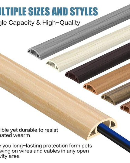 Floor Cord Covers for Wires 10FT Cable Hider Wire Cover Self Adhesive Cord Hider Floor for Offices, Homes, Workshops, Warehouses Cable Cavity 0.39" W x 0.27" H